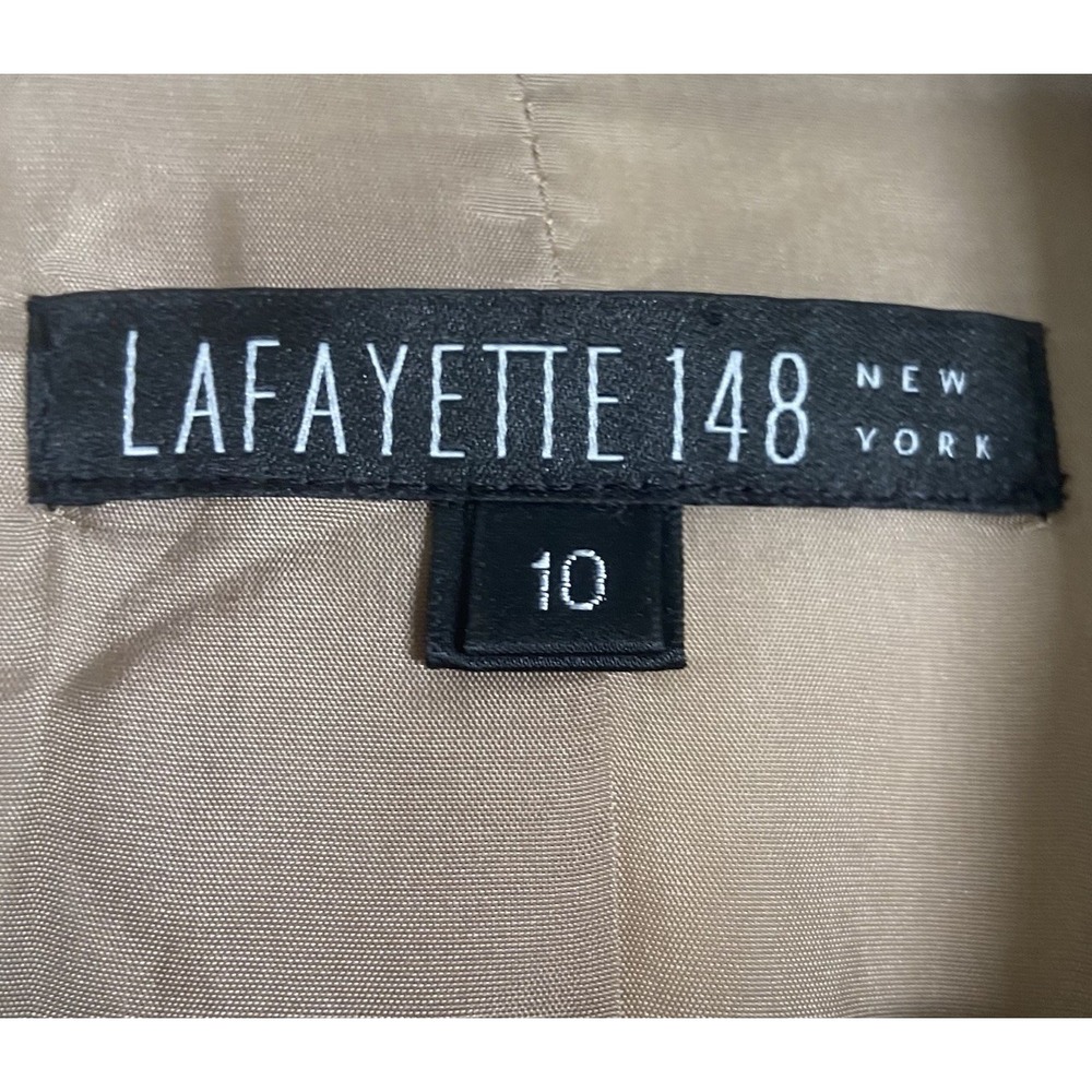 Lafayette 148 New York Tan Wool Blend Tailored Blazer Jacket Size 10 Career - Picture 3 of 12
